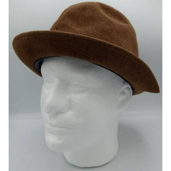 Hat Bowler Kevin McAndrew Brown Union Tag Size 7.5 Roderick St. Johns Feathers - Picture 3 of 16
